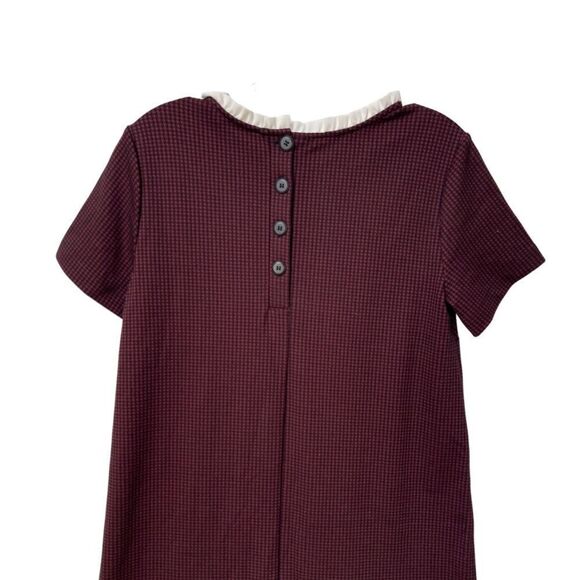 NWT Ann Taylor LOFT Red Petite Shift 6 Contrast Trim Ruffled-neck DRESS - Picture 4 of 8